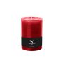 Vela de pilar / Vela de cera AURORA, rojo rubí, 14cm, Ø9,8cm, 100h - Hecho en Alemania