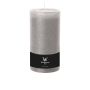 Vela de pilar / Vela de cera AURORA, gris claro, 19cm, Ø10cm, 155h - Hecho en Alemania