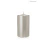 Vela de Navidad / vela de columna ROSELLA, plateada, 13cm, Ø7cm, 52h - Fabricada en Alemania