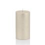 Vela de columna / Vela de Navidad MATHILDA, plata, 12 cm, Ø5,8cm, 45h - Hecho en Alemania