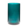 Jarrón cilíndrico de cristal SANYA EARTH, azul cian-transparente, 21cm, Ø14cm