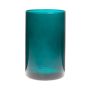 Jarrón cilíndrico de cristal SANYA EARTH, azul cian-transparente, 25cm, Ø18cm