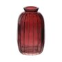 Botella decorativa SILVINA de cristal, ranuras, marrón rojizo transparente, 11,8cm, Ø7cm