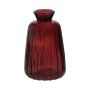Botella de cristal decorativa TATIANA con ranuras, rojo-marrón-transparente, 11cm, Ø6,8cm