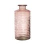 Botella decorativa de cristal STUART con ranuras, rosa pálido-transparente, 31cm, Ø14,5cm