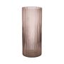 Jarrón de cristal moderno SORCHA con ranuras, rosa pálido-transparente, 30cm, Ø12,5cm