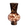 Jarrón esférico de cristal RUSSELL, diseño de leopardo, marrón-transparente, 30cm, Ø18cm