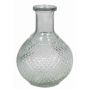 Jarrón florero DONKA, fino motivo de diamantes, esfera/redondo, transparente, 15cm, Ø4,5cm/Ø11cm