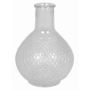 Jarrón florero DONKA, fino motivo de diamantes, esfera/redondo, transparente, 18,5cm, Ø5cm/Ø13,5cm
