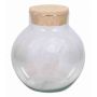 Terrario de vidrio GASPAR, con tapa de corcho, bola/redondo, transparente, 27cm, Ø14cm/Ø25cm