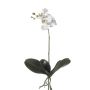Orquídea de plástico Phalaenopsis FAO, con estaca, blanca, 45cm