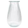 Florero de vidrio DORITA con ranuras, transparente, 21cm, Ø13cm