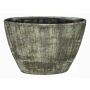Maceta para orquídeas shabby RAKSCHA, cerámica, líneas, marrón-verde oliva, 32x14,5x22,5cm