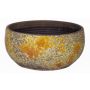 Cuenco de cerámica rústico TSCHIL, color degradado, ocre-amarillo-marrón, 13cm, Ø28cm