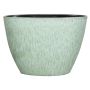 Maceta ovalada de cerámica ELIEL, moteada, verde menta-blanco, 32x15x22cm