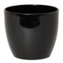Pequeña maceta de flores TEHERAN BASAR, cerámica, negro, 9,8cm, Ø12cm