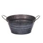 Cubeta pequeña de zinc KONNY con asas, gris-blanco, 9cm, Ø18cm
