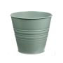 Maceta redonda MICOLATO con ranuras, zinc, verde jade, 13cm, Ø15,5cm
