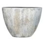 Maceta ovalada de cerámica MORTAZA con grano, azul-beige, 37x15x27cm