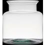 Vaso para velas KARIN EARTH de cristal, reciclado, transparente, 19cm, Ø19cm