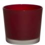 Macetero de cristal ALENA FROST, rojo mate, 12,5cm, Ø14,5cm
