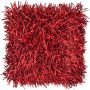 Cojín de sofá DAKIRA, rojo, flecos largos, 45x45cm