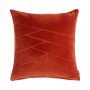 Acogedor cojín de terciopelo NOELANI, puntadas decorativas en ángulo, naranja, 45x45cm
