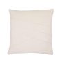 Acogedor cojín de terciopelo NOELANI, costura decorativa diagonal, crema, 45x45cm