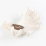 Cuenco decorativo de cuerno de alce WIBE, plástico, hecho a mano, blanco, 22x17x10cm