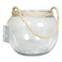 Jarrón bola para velas DAVY de cristal, con asa, transparente, 15cm, Ø18cm