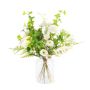 Ramo decorativo de flores de invierno GWENDA, blanco-verde, 60cm, Ø45cm