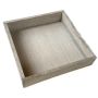 Bandeja decorativa de madera cuadrada MARTAL, natural y ligeramente blanqueado, 30x30x4cm