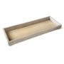 Bandeja decorativa de madera rectangular MARTAL, natural y ligeramente blanqueado, 60x20x4cm