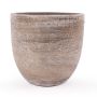 Jardinera de cerámica KAMUNI, rayas verticales, gris-verde, 31cm, Ø33cm