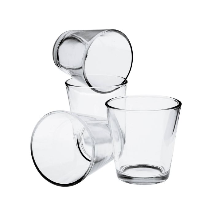 4x Pequeño de cristal / Portavelas ALEX FIRE, transparente, Ø6,5cm