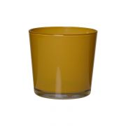 Macetero de vidrio ALENA, amarillo mostaza, 11cm, Ø11,5cm