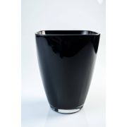 Jarrón cuadrado de cristal YULE, negro, 17x13x13cm