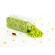 Granulado decorativo / Piedras decorativas ASLAN, color verde manzana-brillante, 5-10mm, 605ml bote, Producido en Alemania