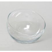 Jarrón redondo con inclinación NELLY de cristal, transparente, 22cm, Ø19,5cm