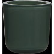 Vaso para velas NICK de cristal, verde abeto, 11cm, Ø12,5cm