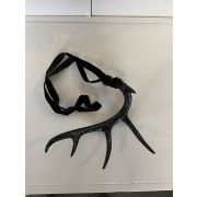 Colgante de cornamenta MELOU de poliresina con cordón, negro, 20x19x6,5cm