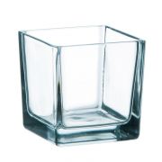 Portacandelitas KIM FIRE de cristal, transparente, 8x8x8cm