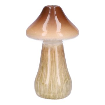 Jarrón RATBURGA, forma de seta, cerámica, marrón-beige, 16cm, Ø9cm Jarrón RATBURGA, forma de seta, cerámica, marrón-beige, 16cm, Ø9cm