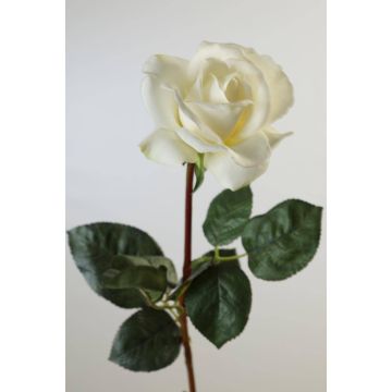 Rosa de plástico AMELIE, blanca, 70cm, Ø8cm