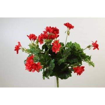 Flor textil de geranio MIA con palo, rojo, 40cm, Ø5-8cm