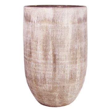 Jarrón de cerámica KAMUNI, rayas verticales, gris-verde, 40cm, Ø22cm Jarrón de cerámica KAMUNI, rayas verticales, gris-verde, 40cm, Ø22cm