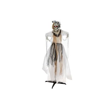 Esqueleto de novia de Halloween SCHAKLYN, función movimiento-sonido, LEDs, 80x50x170cm