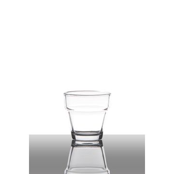 Porta velas de té de vidrio SARABI, transparente, 6,5cm, Ø6,5cm