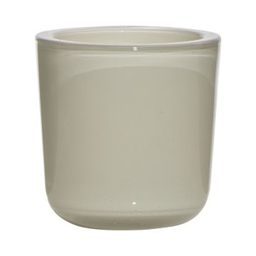 Porta velas de té NICK EARTH de vidrio, gris cálido, 7,5cm, Ø7,5cm