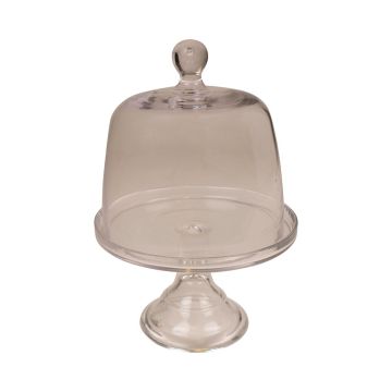 Campana de cristal para tartas DORABELLA con tapa, soporte, transparente, 22cm, Ø21cm
